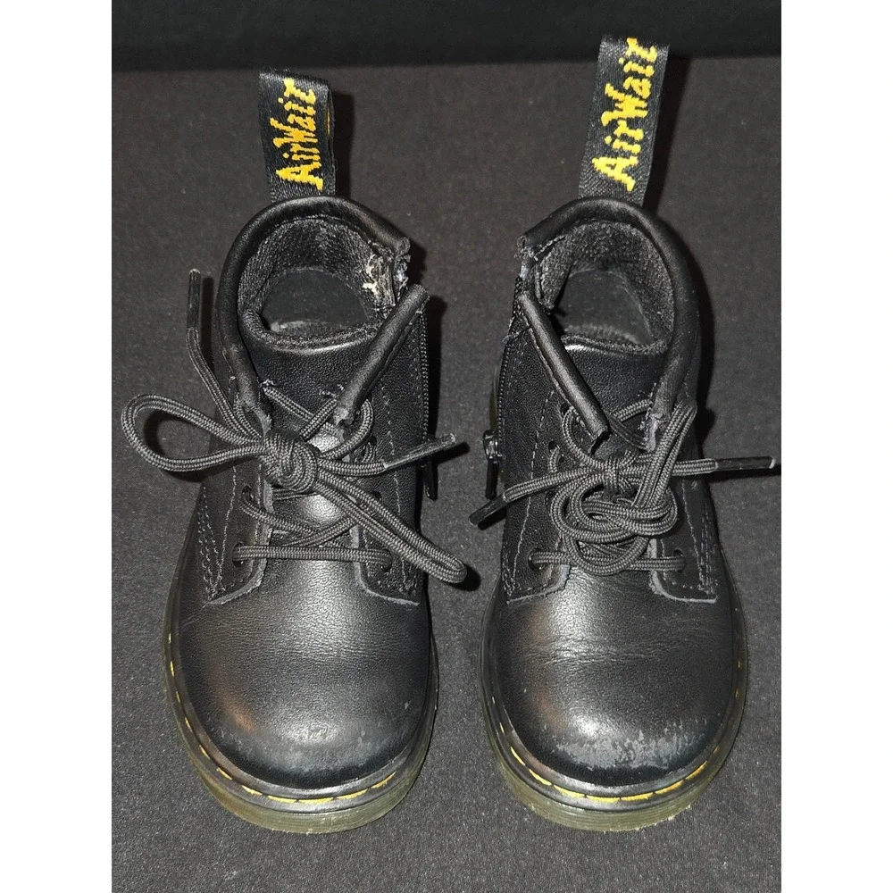 Dr. Martens 1460 Toddler Black Leather‎ Ankle Boots Lace Up & Zipper US 5